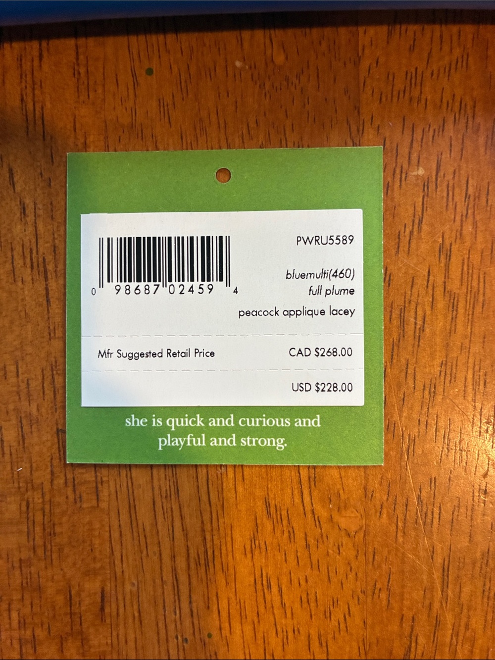 kate spade blue peacock-print leather wallet - Picture 5 of 5